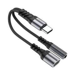 iPhone 16 Compatible USB Type C to 3.5mm Headphone and Charger Adapter, 2-in-1 USB C to Aux Audio Jack Hi-Res DAC and Fast Charging Dongle Cable Compatible with iPhone 16/15 Pro Max,Galaxy S25 S24 Ultra (Grey) - Shockproof Protection by CELL DEMAND