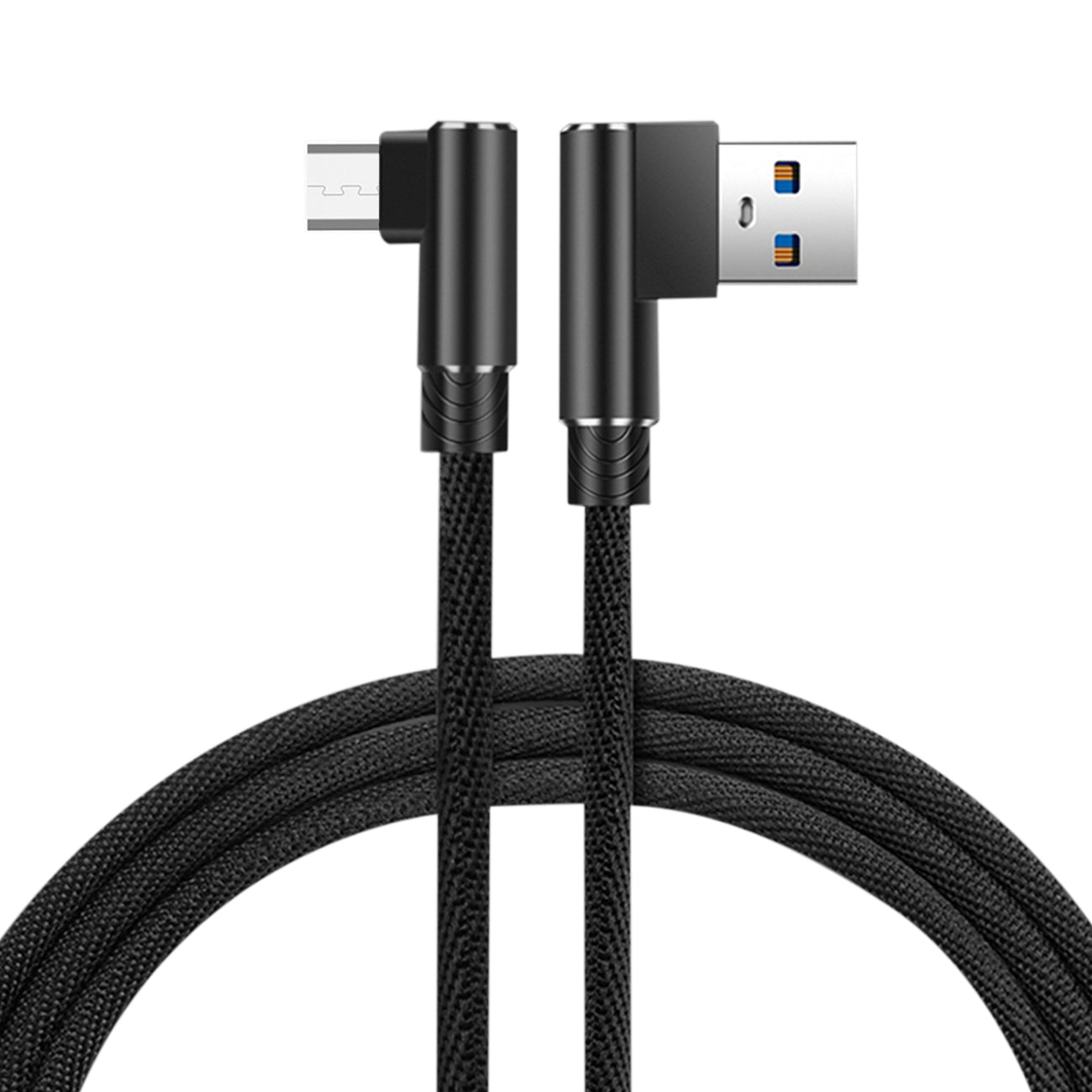 3.3FT Nylon Braided Material Micro USB 2.0 Data Cable In Black - Heavy Duty & Reliable | CELL DEMAND Official