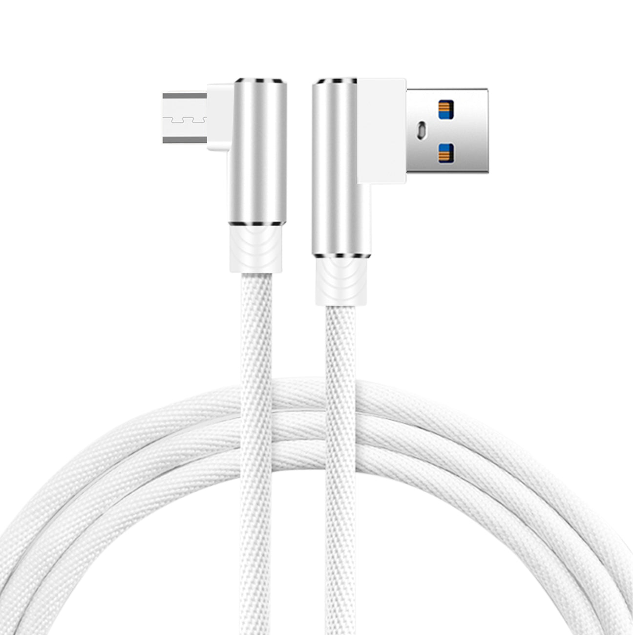 3.3FT Nylon Braided Material Micro USB 2.0 Data Cable In White - Shockproof & Reliable | CELL DEMAND Official
