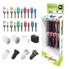 PLASTIC DISPLAY SET(car& travel charger/PD adapter/10ft data cable) Total 108pcs - Heavy Duty & Reliable | CELL DEMAND Official