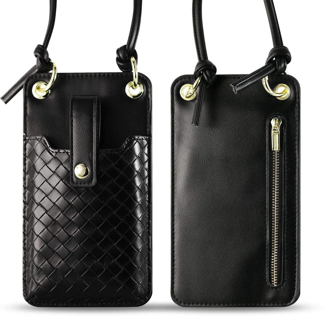 Leather Crossbody Phone Wallet Large Purse In Black•?ö7.0 INCH) - Ultra-Slim & Reliable | CELL DEMAND Official