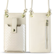 Leather Crossbody Phone Wallet Large Purse In White•?ö7.0 INCH) - Ultra-Slim & Reliable | CELL DEMAND Official