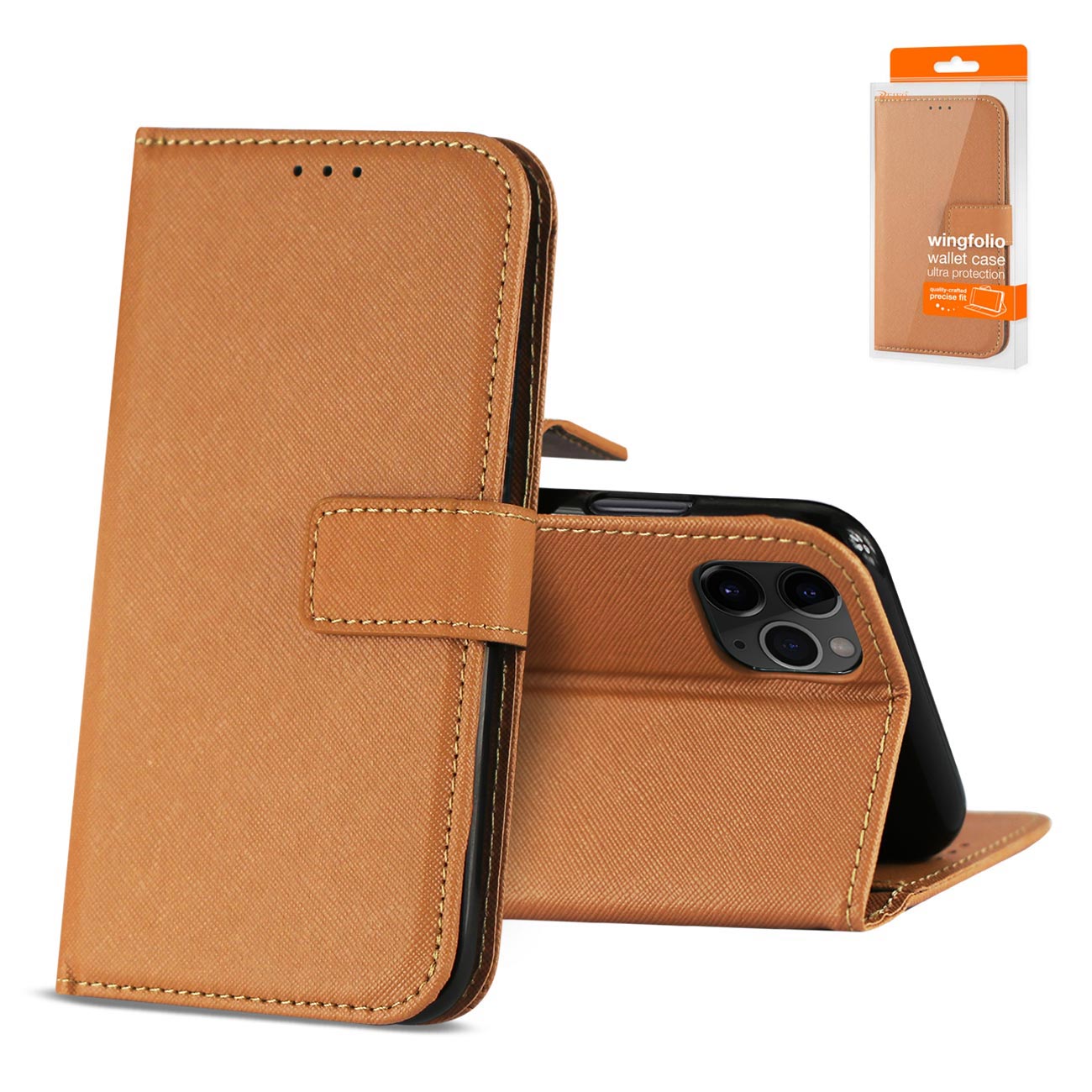 IPHONE 11 PRO Compatible APPLE IPHONE 11 PRO 3-In-1 Wallet Case In BROWN - Ultra-Slim Protection by CELL DEMAND
