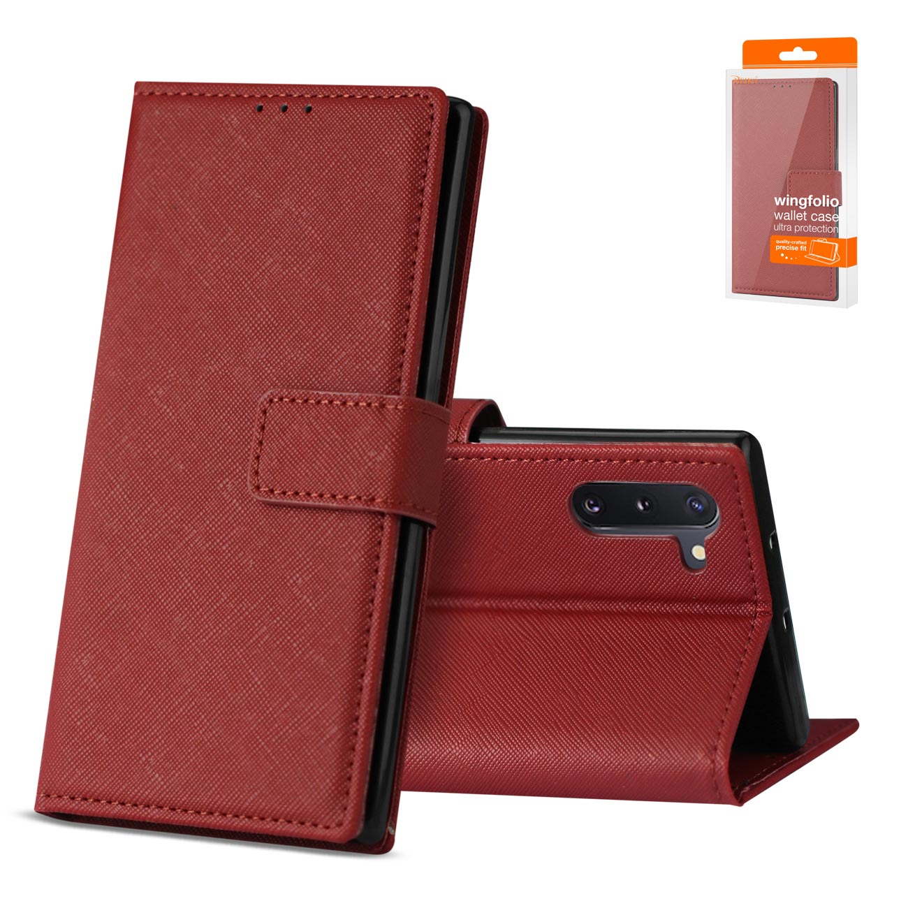SAMSUNG GALAXY NOTE 10 3-In-1 Wallet Case In RED - Shockproof & Reliable | CELL DEMAND Official
