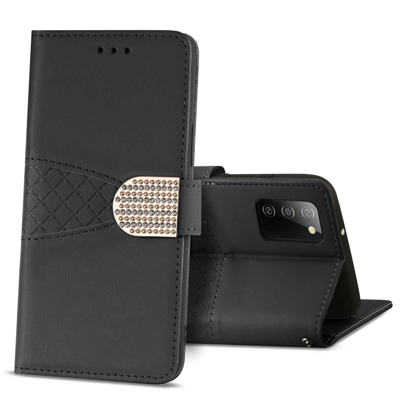Samsung Galaxy A02S 3-In-1 Wallet Case In Black - Heavy Duty & Reliable | CELL DEMAND Official