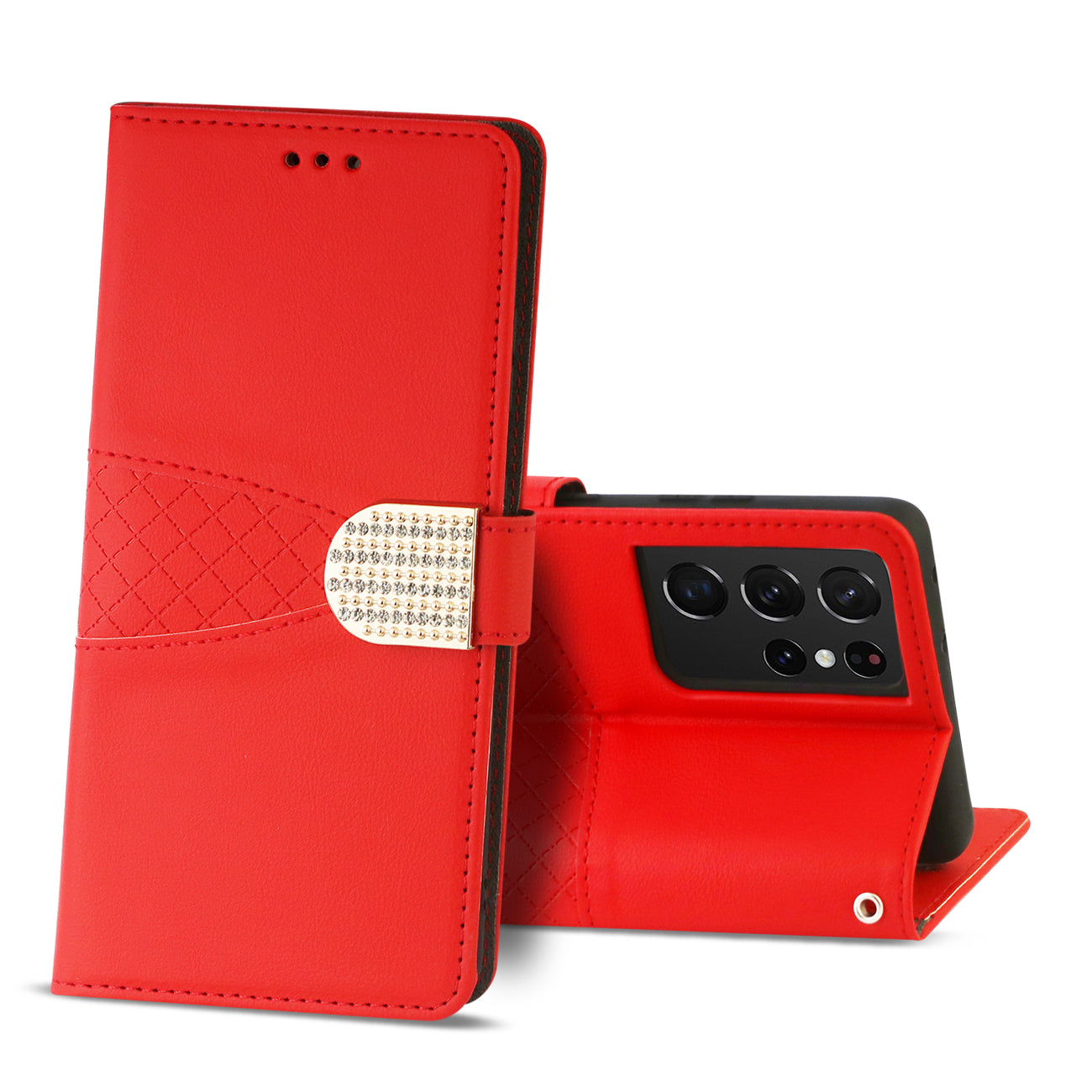 Samsung Galaxy S21 Ultra 3-In-1 Wallet Case In Red - Crystal Clear & Reliable | CELL DEMAND Official