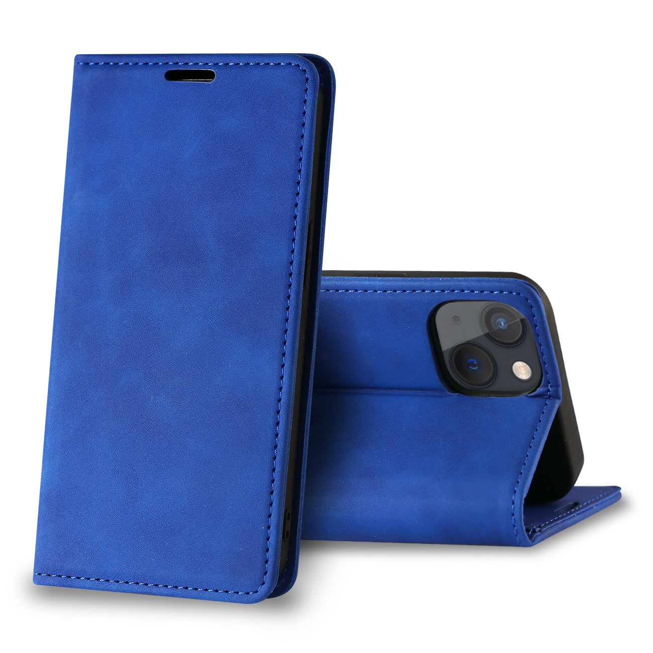 iPhone 13 Mini Compatible Magnetic wallet Leather phone case For Apple iPhone 13 Mini (Blue) (FC34-IPH13MINIBL) - Ultra-Slim Protection by CELL DEMAND