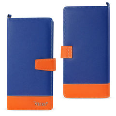 IPHONE 6/ 6S TWO TONE SUPER WALLET CASE WITH MULTIPLE CARD SLOTS IN ORANGE NAVY (FC35-IPHONE6ORGNV) - Heavy Duty & Reliable | CELL DEMAND Official