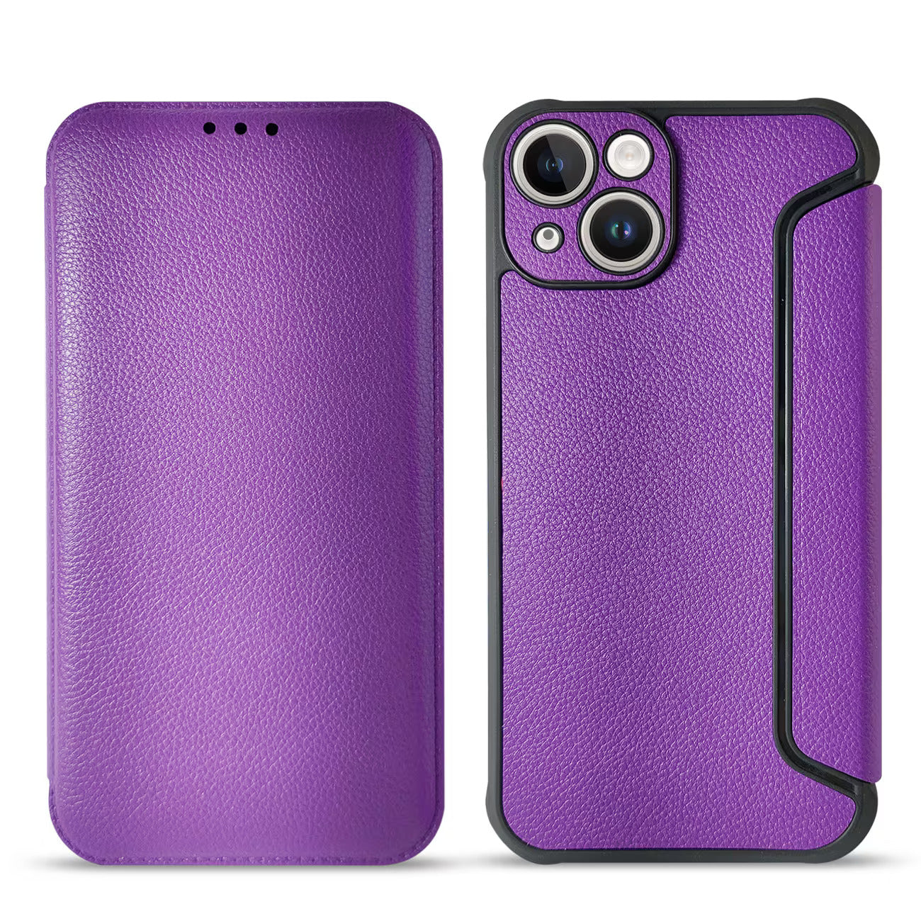 iPhone 14 Compatible Magnetic wallet Leather phone case For Apple iPhone 14 In Purple (FC36-IPH14PP) - Crystal Clear Protection by CELL DEMAND