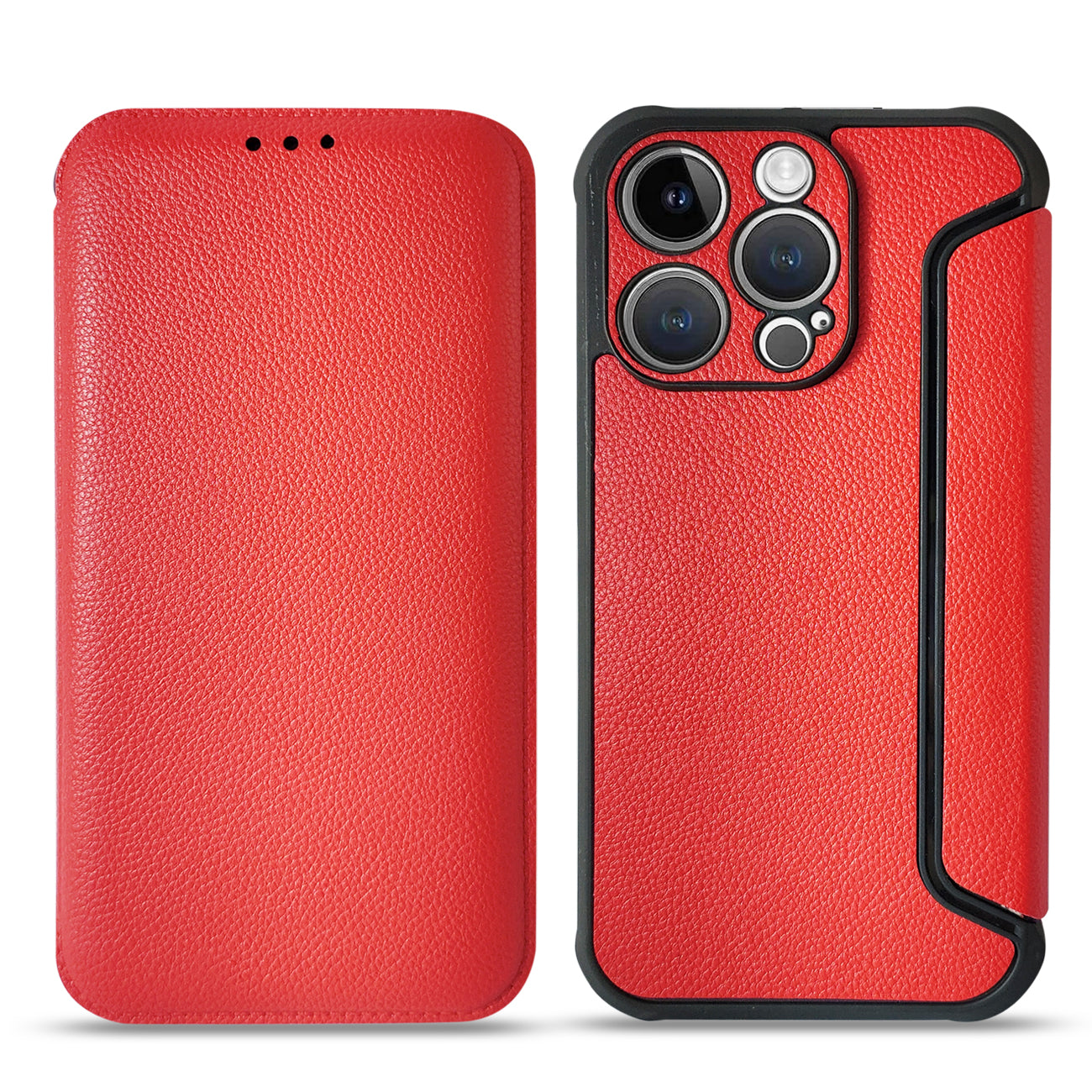iPhone 14 Pro Compatible Magnetic wallet Leather phone case For Apple iPhone 14 Pro Max In Red (FC36-IPH14PROMAXRD) - Crystal Clear Protection by CELL DEMAND