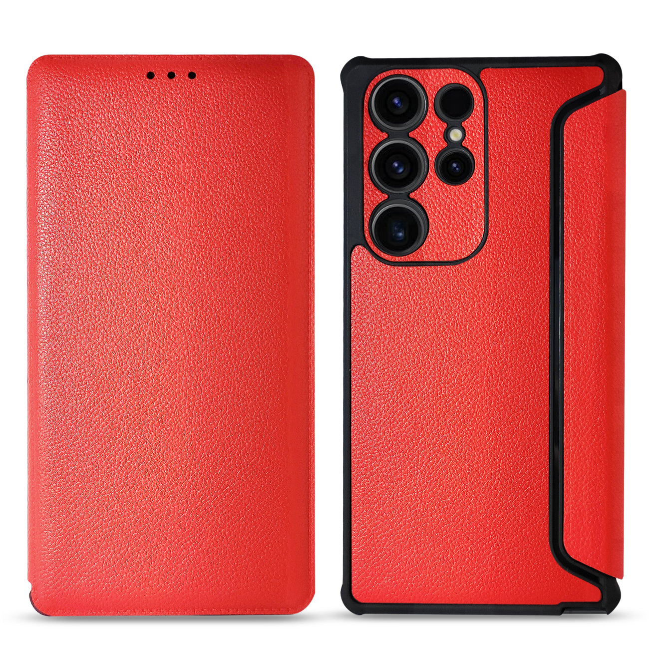 Magnetic wallet Leather phone case For Samsung Galaxy S23 Ultra In Red (FC36-SAMS23URD) - Shockproof & Reliable | CELL DEMAND Official