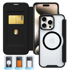 iPhone 16 Plus Compatible PU Leather Magnetic Flap Phone Case with Magsafe In Black For iPhone 16 Plus (FC37-IPH16PLUSBK) - Premium Protection by CELL DEMAND