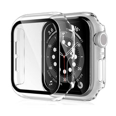 Full Cover tempered glass screen protector with pc case for Apple Watch 44 mm In Clear - Crystal Clear & Reliable | CELL DEMAND Official