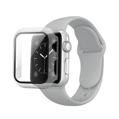 Gray Color PC Watch Case With Glass Screen Protector and Silicone Watch Band for Apple Watch 41mm - Crystal Clear & Reliable | CELL DEMAND Official