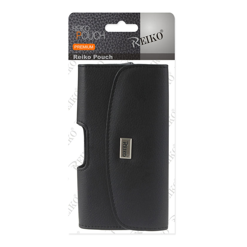 Horizontal Leather Pouch With Embossed Logo In Black (6.1X3.2X0.7 Inches) - Ultra-Slim & Reliable | CELL DEMAND Official