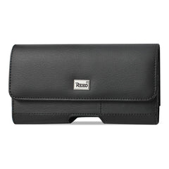 Horizontal Leather Pouch With Card Holder In Black (6.1X3.2X0.7 Inches) - Ultra-Slim & Reliable | CELL DEMAND Official