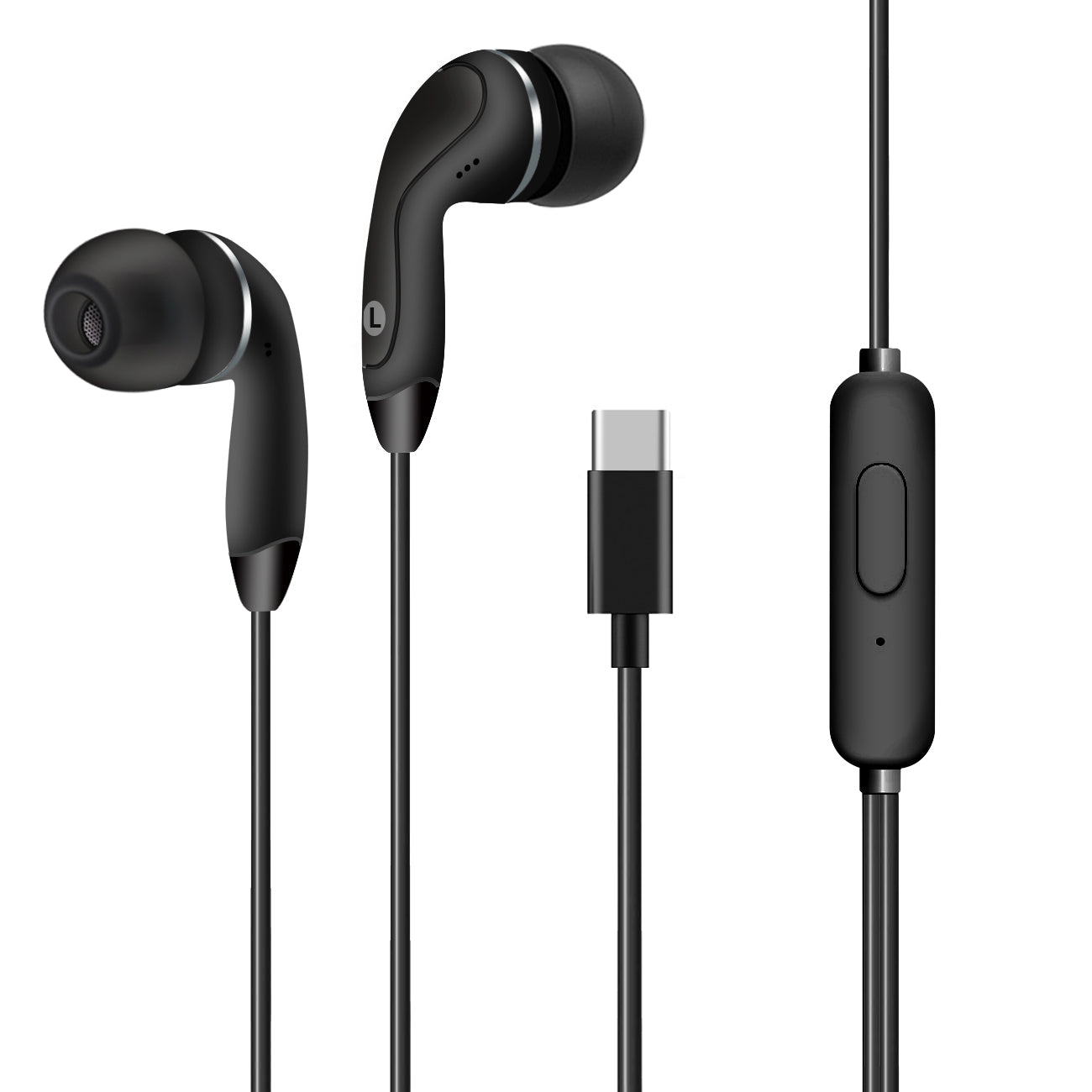 IN-EAR HEADPHONES WITH MIC FOR TYPE-C IN BLACK - Durable & Reliable | CELL DEMAND Official