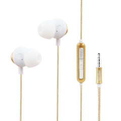 Bass Earphones with Monibearing Mic In Gold-HS77GD - Ultra-Slim & Reliable | CELL DEMAND Official
