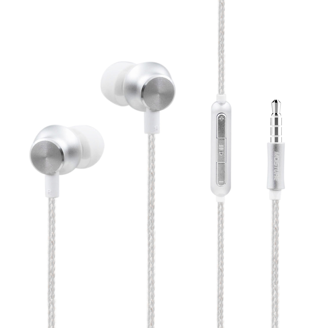 Bass Earphones with Monibearing Mic In Silver-HS77SL - Crystal Clear & Reliable | CELL DEMAND Official