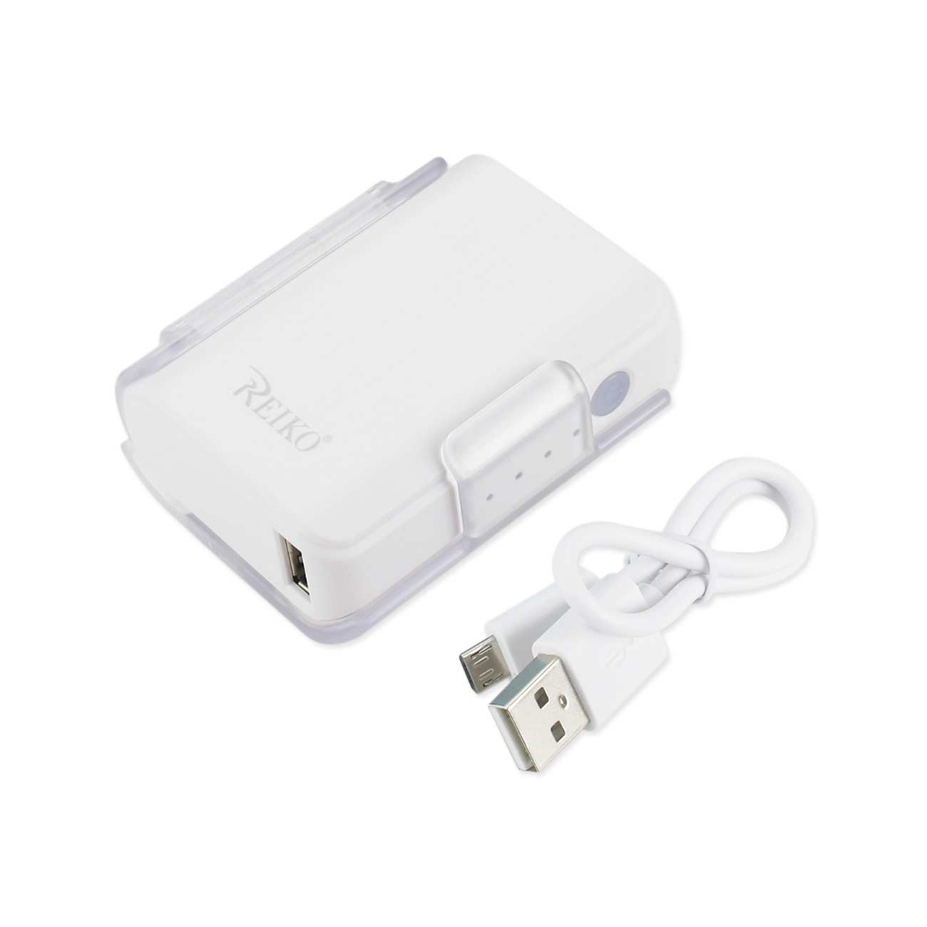 4000MAH UNIVERSAL POWER BANK WITH CABLE IN WHITE - Durable & Reliable | CELL DEMAND Official