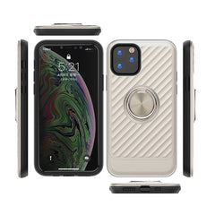 IPHONE 11 PRO Compatible APPLE IPHONE 11 PRO Case with Ring Holder In Silver - Ultra-Slim Protection by CELL DEMAND