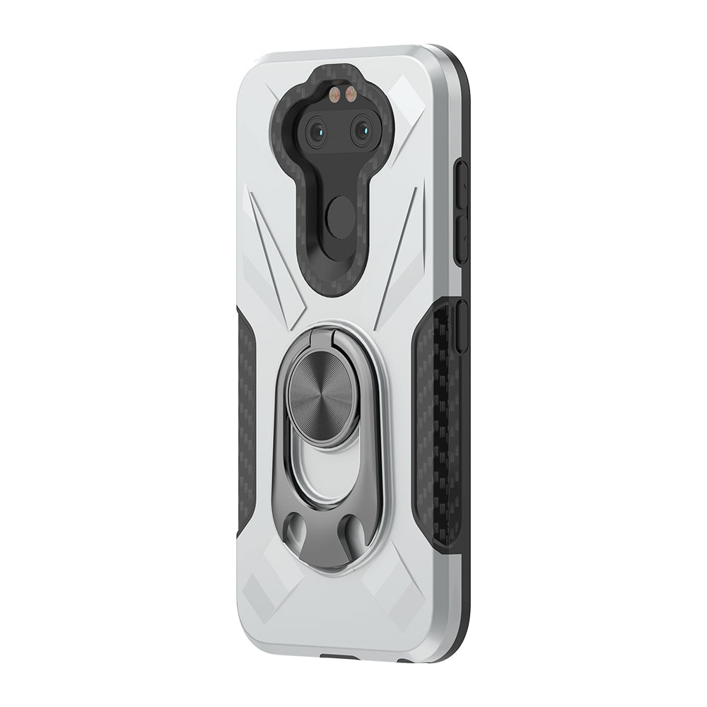 Phone Case with Ring Holder LG ARISTO 5 In Silver - Durable & Reliable | CELL DEMAND Official