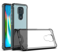 Moto E7 Plus/G9/G9 Play High quality TPU Bumper and Clarity PC Case In Black - Crystal Clear & Reliable | CELL DEMAND Official
