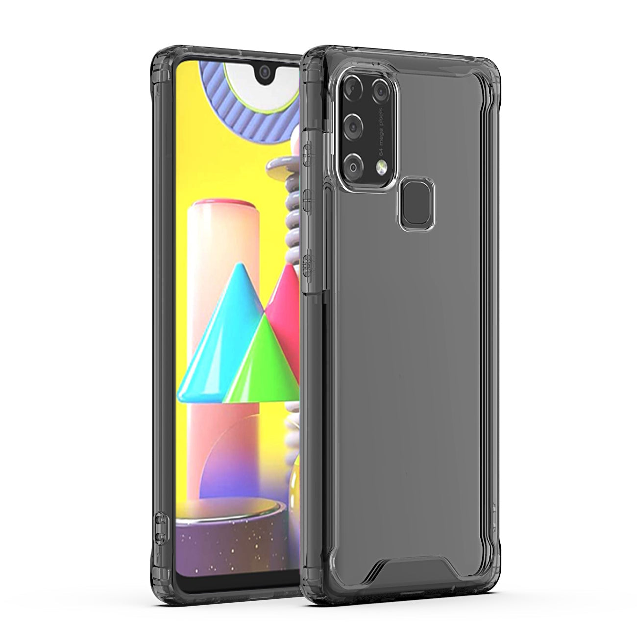High Quality 2X Clean PC and TPU Bumper Case In Black For Samsung Galaxy M31 - Durable & Reliable | CELL DEMAND Official