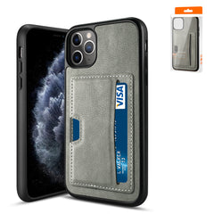IPHONE 11 PRO Compatible APPLE IPHONE 11 PRO Card Pocket Case In Gray - Heavy Duty Protection by CELL DEMAND