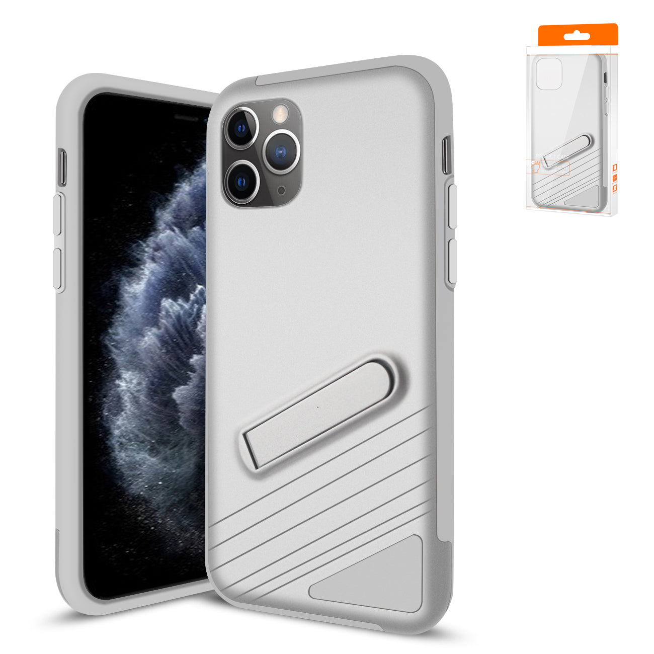 iPhone 11 Pro Compatible Apple iPhone 11 Pro Armor Cases In Silver - Ultra-Slim Protection by CELL DEMAND