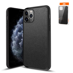 IPhone 11 PRO Compatible Premium PU Leather Outside and Flexible TPU Silicone Hybrid Slim Case for IPhone 11 PRO MAX - Durable Protection by CELL DEMAND