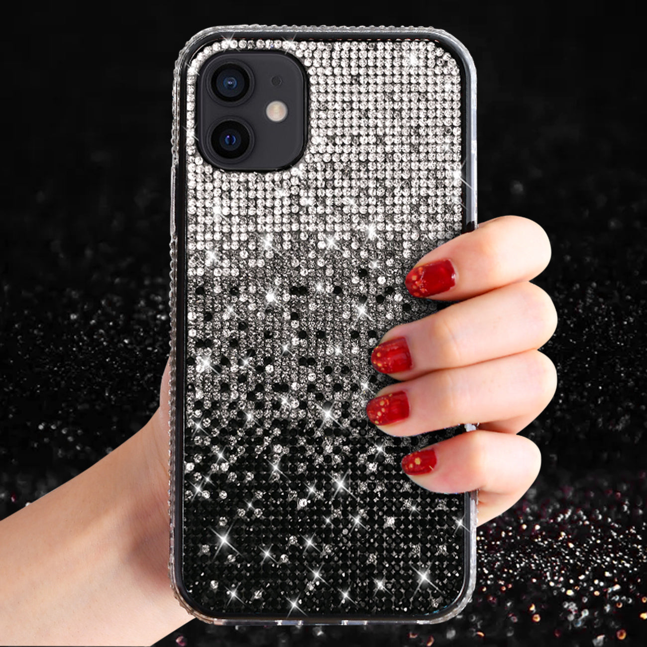 IPHONE 12 MINI Compatible Design Diamond Case For APPLE IPHONE 12 MINI In Black - Durable Protection by CELL DEMAND