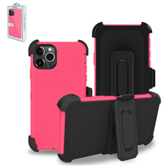 IPHONE 11 PRO Compatible 3-In-1 Hybrid Heavy Duty Holster Combo Case For APPLE IPHONE 11 PRO MAX In Hot Pink - Premium Protection by CELL DEMAND