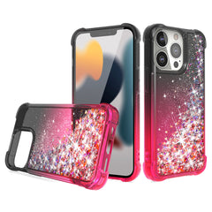IPHONE 13 PRO Compatible Shiny Flowing Glitter Liquid Bumper Case For APPLE IPHONE 13 PRO MAX In Black - Premium Protection by CELL DEMAND