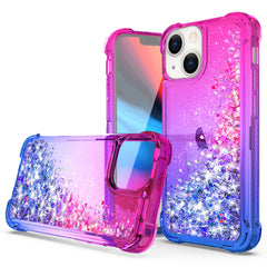 IPHONE 13 Compatible Shiny Flowing Glitter Liquid Bumper Case For APPLE IPHONE 13 In Pink - Premium Protection by CELL DEMAND