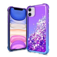 IPHONE 11 Compatible Shiny Flowing Glitter Liquid Bumper Case For APPLE IPHONE 11 In Purple - Crystal Clear Protection by CELL DEMAND