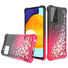 Shiny Flowing Glitter Liquid Bumper Case For Galaxy A52 5G In Black - Crystal Clear & Reliable | CELL DEMAND Official