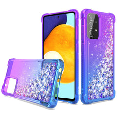 Shiny Flowing Glitter Liquid Bumper Case For Galaxy A52 5G In Purple - Ultra-Slim & Reliable | CELL DEMAND Official