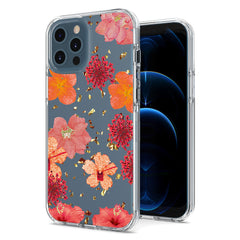 IPHONE 12 PRO Compatible Pressed dried flower Design Phone case for APPLE IPHONE 12 PRO MAX in Red - Premium Protection by CELL DEMAND