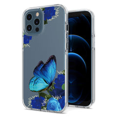 IPHONE 12 Compatible Pressed dried flower Design Phone case for APPLE IPHONE 12 / IPHONE 12 PRO in Blue - Premium Protection by CELL DEMAND