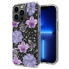 iPhone 13 Pro Compatible Pressed dried flower Design Phone case For iPhone 13 Pro Max In Purple - Durable Protection by CELL DEMAND