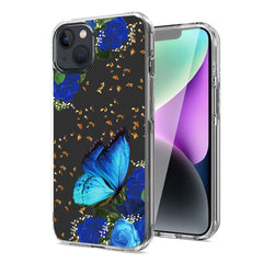 iPhone 14 Plus Compatible Pressed dried flower Design Phone case For iPhone 14 Plus In Blue - Durable Protection by CELL DEMAND