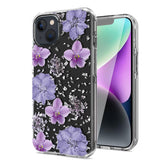 iPhone 14 Plus Compatible Pressed dried flower Design Phone case For iPhone 14 Plus In Purple - Crystal Clear Protection by CELL DEMAND