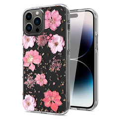 iPhone 14 Pro Compatible Pressed dried flower Design Phone case For iPhone 14 Pro In Pink - Shockproof Protection by CELL DEMAND