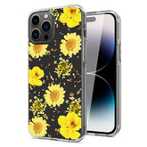 iPhone 14 Pro Compatible Pressed dried flower Design Phone case For iPhone 14 Pro In Yellow - Durable Protection by CELL DEMAND