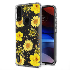 Pressed dried flower Design Phone case for Moto E7 Power 2021 In Red - Ultra-Slim & Reliable | CELL DEMAND Official