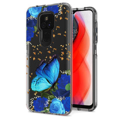 Pressed dried flower Design Phone case for Moto G Play 2021 In Blue - Shockproof & Reliable | CELL DEMAND Official
