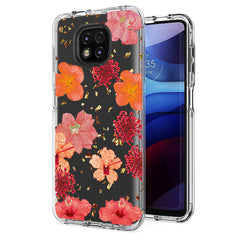 Pressed dried flower Design Phone case for Moto G Power 2021 In Red - Durable & Reliable | CELL DEMAND Official