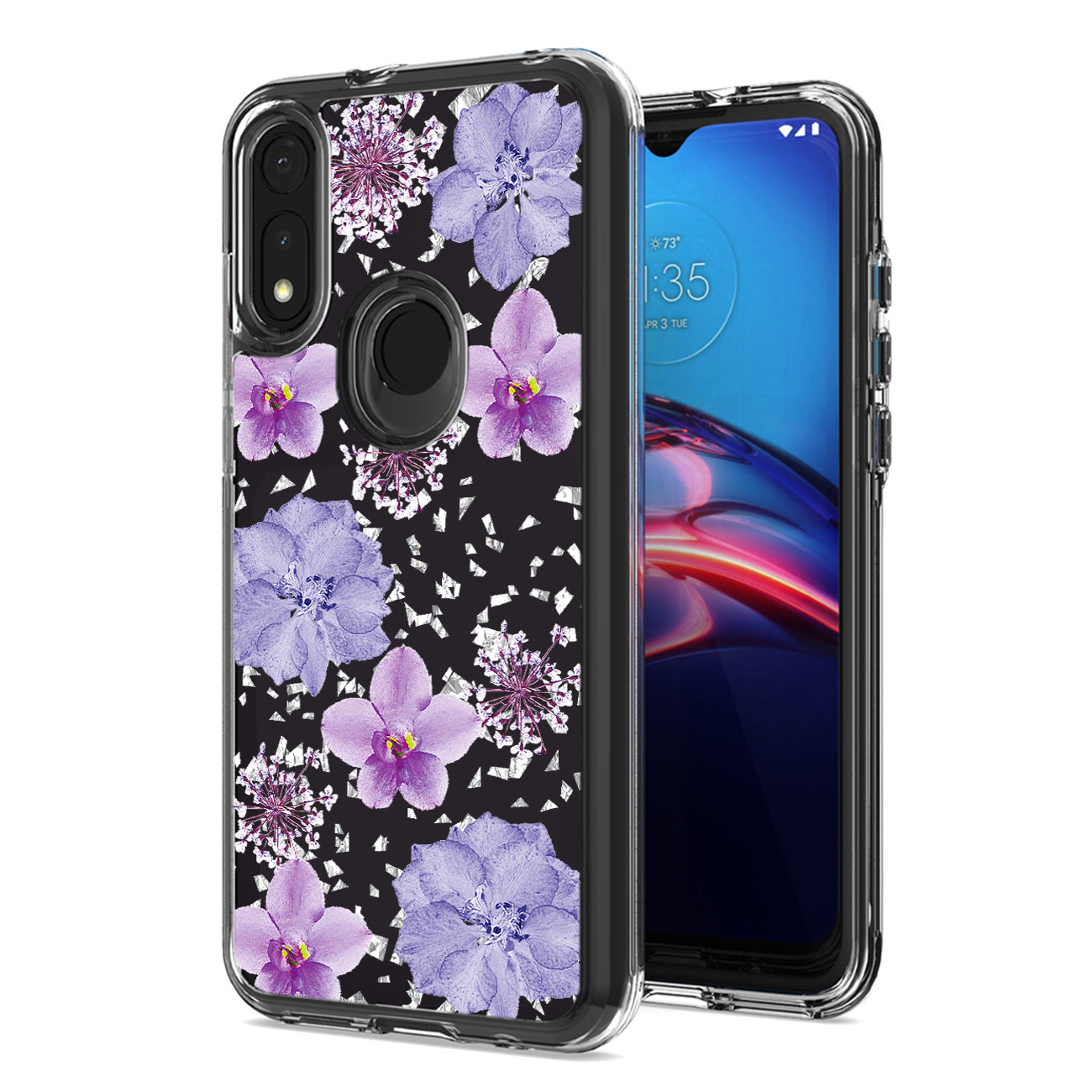 Pressed dried flower Design Phone case for MOTOROLA E7 (2020) In Purple - Premium & Reliable | CELL DEMAND Official