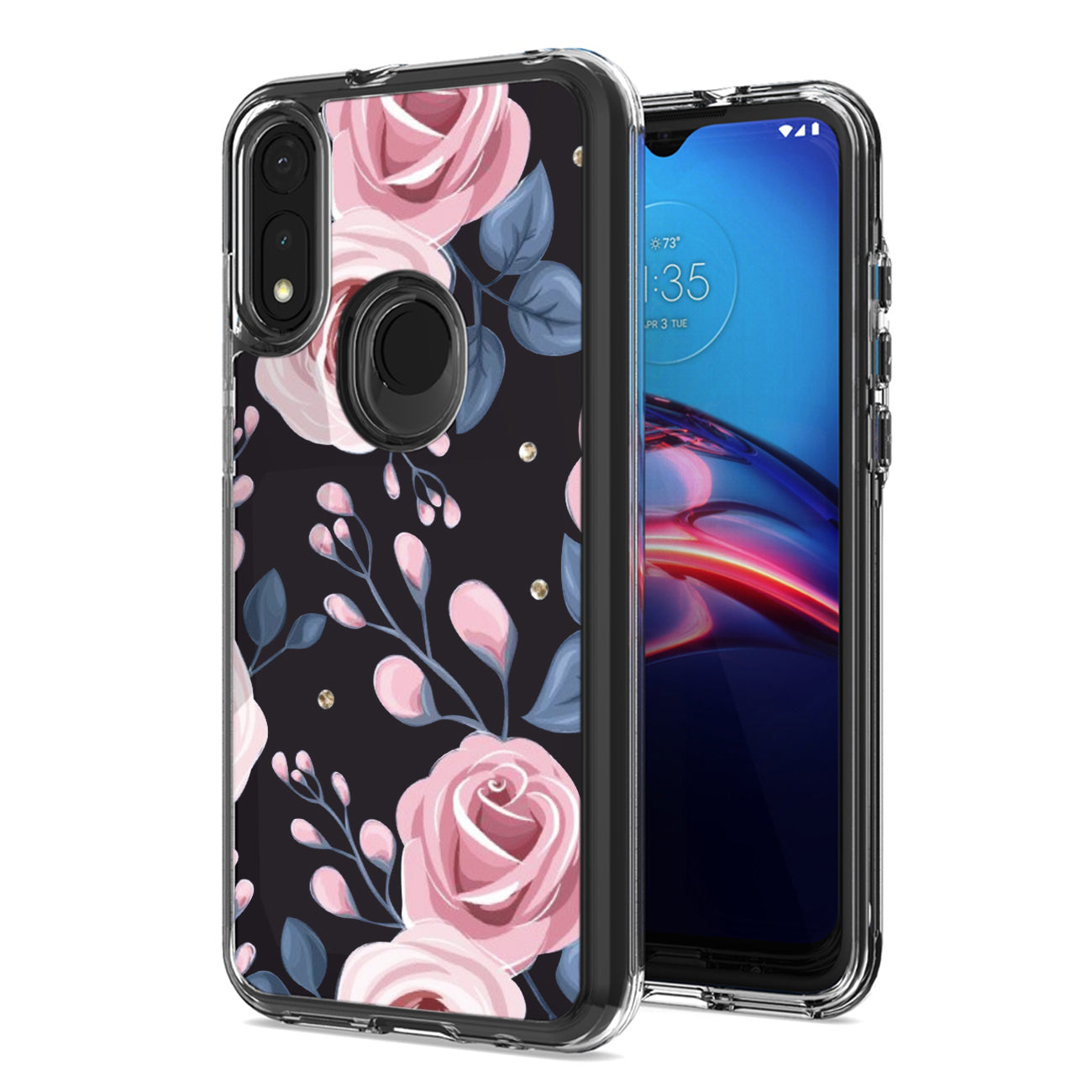 Pressed dried flower Design Phone case for MOTOROLA E7 (2020) In Rose Gold - Crystal Clear & Reliable | CELL DEMAND Official